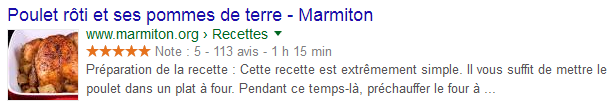 Title affiché dans la SERP Google