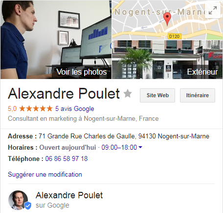 Référencement local Google My Business - Alexandre Poulet