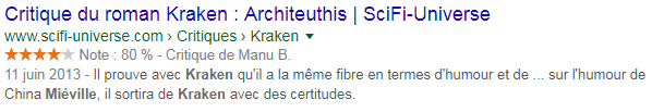 Rich snippet Microdata avis et auteur