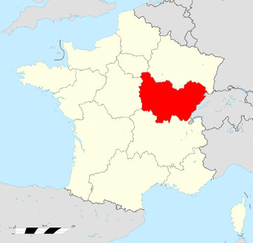 Carte de France - Bourgogne Franche-Comté