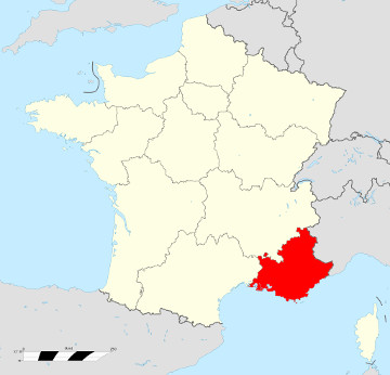 Carte de France - Provence Alpes Côte d'Azur